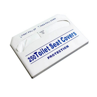 Sanitary and Flushable White Toilet Seat Covers for 250/Pack